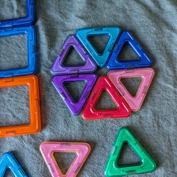 Magnet Blocks Magnaformers 20pc Set Squares Triangles Rainbow Toy Building Kids - Picture 6 of 8
